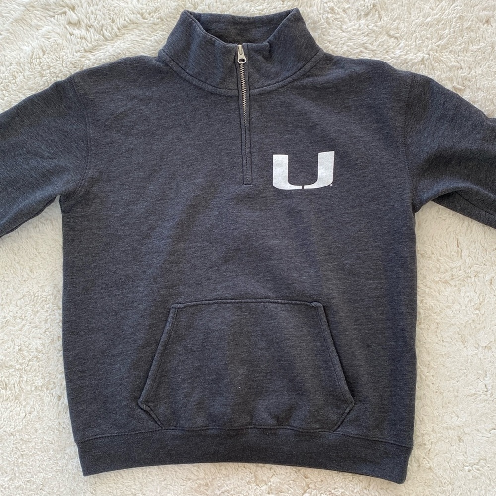 ❤️ University of Miami Hurricanes Half Zip Sweater Size Small